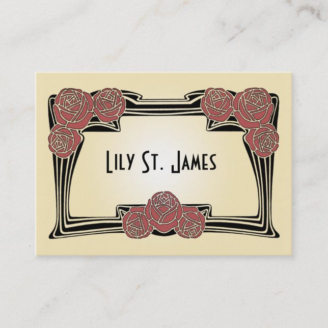 Carte potelée de roses de Nouveau d'art (Devant)