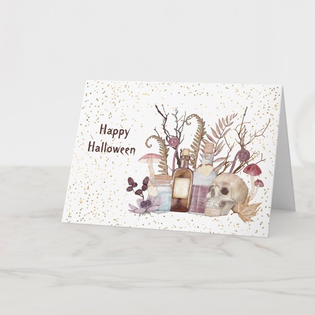 Carte Potions de squelette d'Halloween Champignons Flora (Créateur téléchargé)