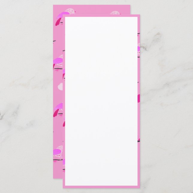 Carte poule rose (Devant / Derrière)