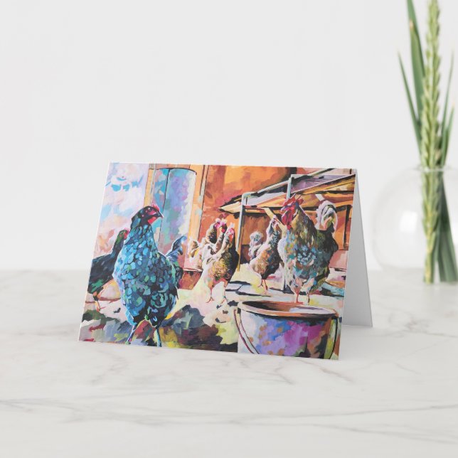 Carte Poules dans la grange (Devant)