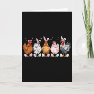 Carte Poules de Pâques Lapins Oreilles Coq Fermes Avicol