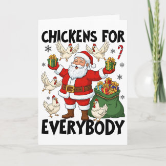 Carte Poules pour tout le monde Poule Noël Vacances