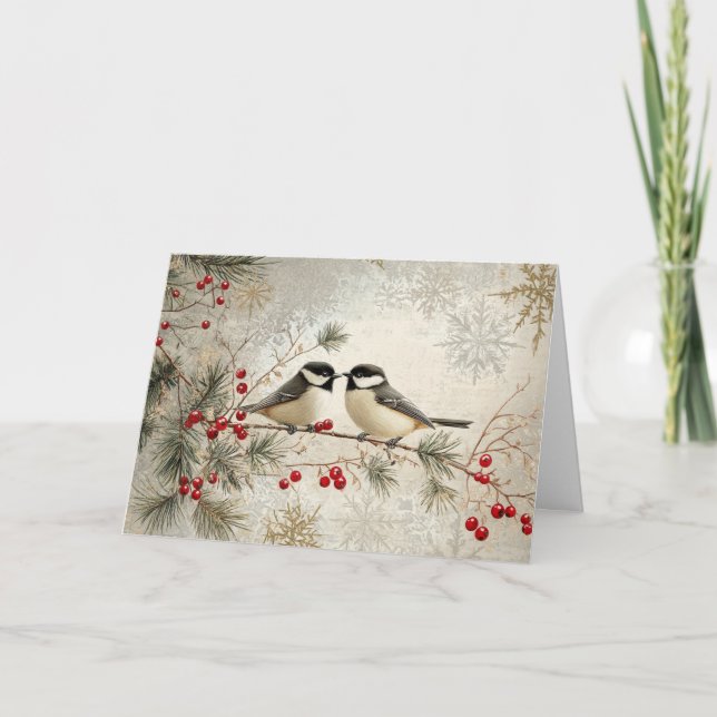 Carte Poulet à huile d'or avec flocons de neige (Devant)