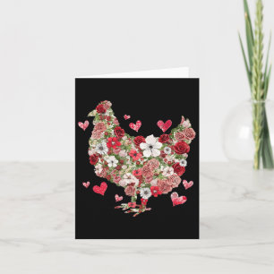 Carte Poulet de la Saint-Valentin floral - Hommes de la 