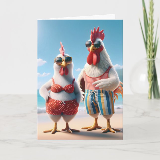 Carte Poulet De Plage Pour Anniversaire (Devant)