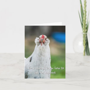 Carte Poulet drôle d'amitié Introverti