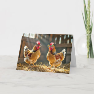 Carte Poulets d'anniversaire portant des lunettes dans u