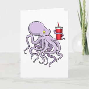 Carte Poulpe avec tasse à café