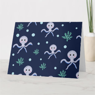 Carte Poulpe sous la mer motif pour enfants