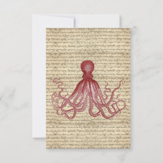 Carte poulpe vintage