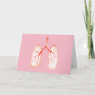 Carte Poumons humains en aquarelle