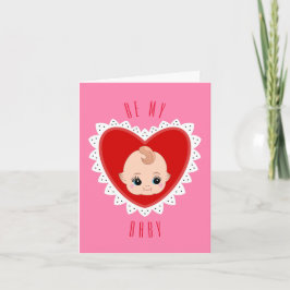 Carte Poupée bébé rétro vintage de la Saint-Valentin