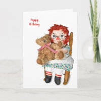 Poupée Rag et anniversaire de l'ours en peluche