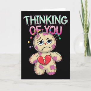 Carte Poupée vaudou Mignon Humour sombre Amour Sarcasme