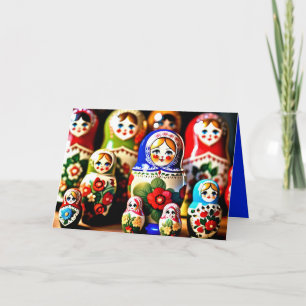 Carte Poupées Matryoshka Joyeux Noël GC