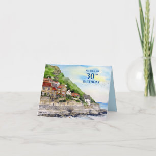 Carte Pour 30e anniversaire de la peinture à l'aquarelle
