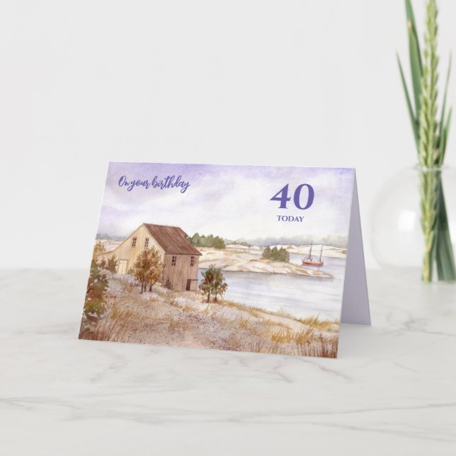Carte Pour 40e anniversaire Fisherman House Norvège (Devant)