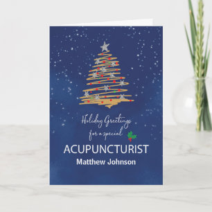 Carte Pour Acupuncturist Christmas Tree Nom personnalisa
