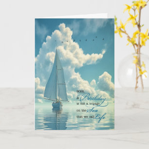 Carte Pour Boss Anniversaire Bateau à voile Thème nautiq
