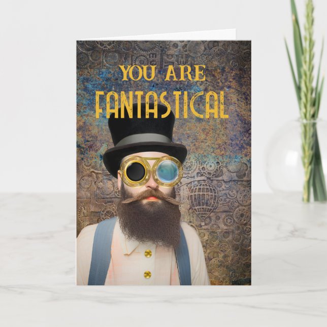 Carte Pour Boyfriend Steampunk Merci Romance (Devant)