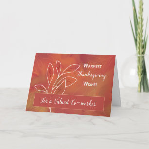 Carte Pour collègue sur l'aquarelle chaude Thanksgiving