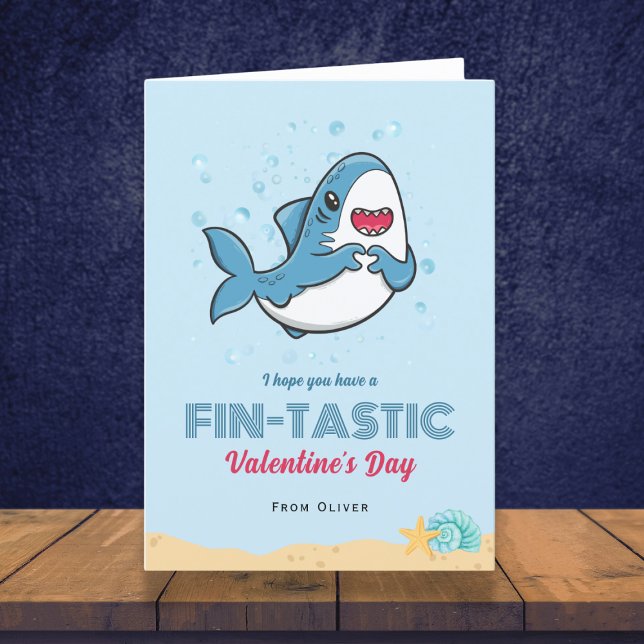 Carte pour enfants Shark Valentine's Day (Créateur téléchargé)