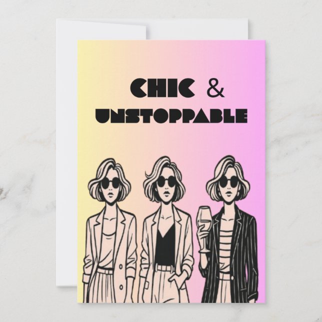 Carte pour femmes élégantes - Audacieuse et tendan (Devant)