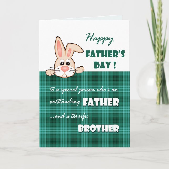 Carte Pour Frère sur Fête des pères mignon lapin (Devant)