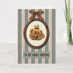 Carte Pour Frère sur la Fête des pères Nounours mignons