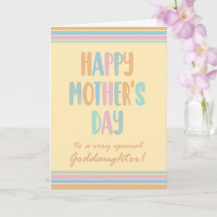 Carte Pour Godgirl Mothers Day Stripes et typographie