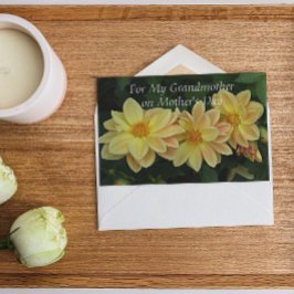 Carte Pour Grand-mère Jaune Dahlias Fête des Mères Flora