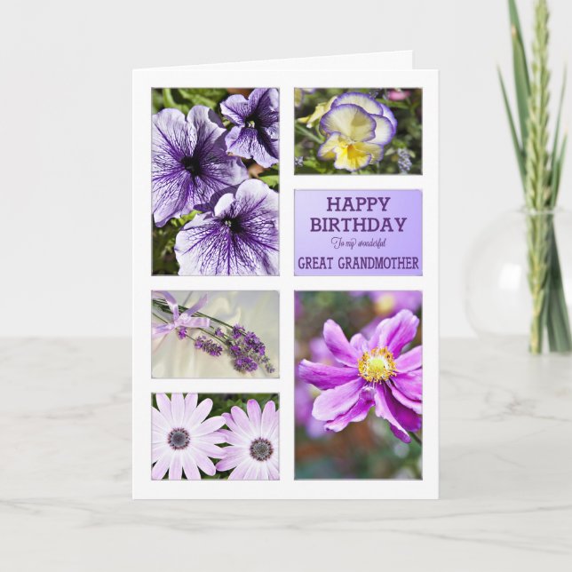 Carte Pour Grand-mère, Lavender anniversaire floral (Devant)
