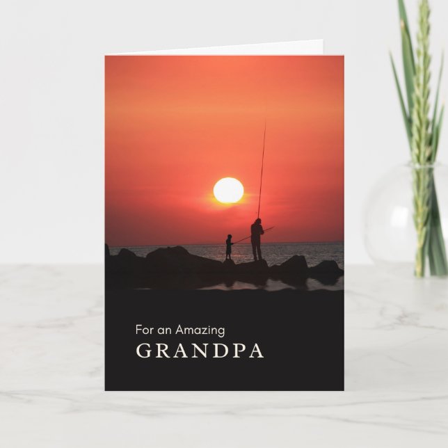 Carte Pour Grand-père grands-parents Jour Pêche au couch (Devant)