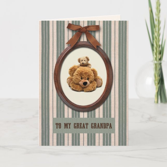 Carte Pour grand-père sur la Fête des pères. Nounours mi (Devant)