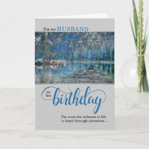 Carte pour Husband Kayak sur le lac Anniversaire