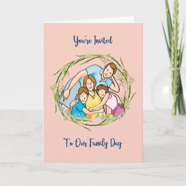 Carte pour Invitation de jour de famille Illustrat (Devant)