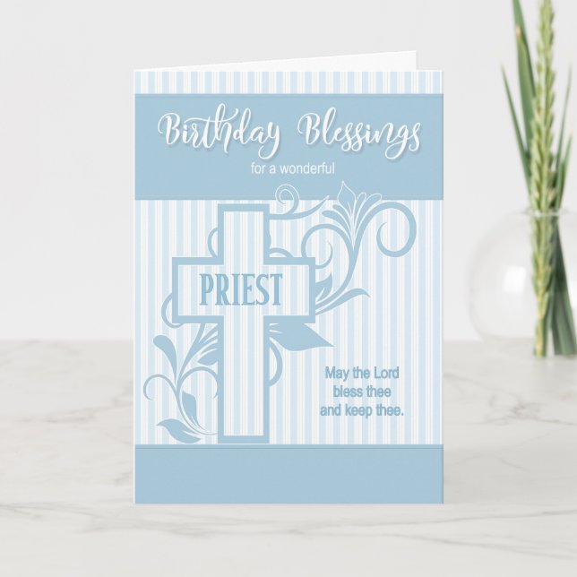 Carte pour la Croix Bleue de l'Anniversaire du prêtre av (Devant)