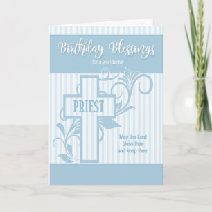 Carte pour la Croix Bleue de l'Anniversaire du prêtre av