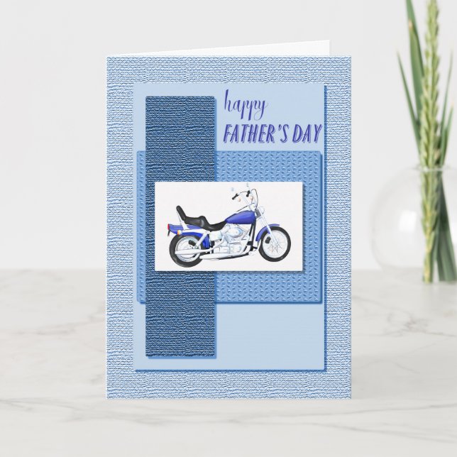 Carte pour la fête des pères avec une moto (Devant)