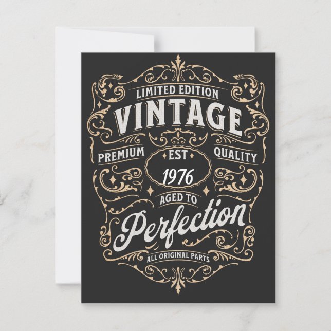 Carte pour la fête des pères. Édition Vintage. Âge (Devant)