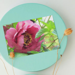 Carte Pour la fille Red Peony Floral Fête des Mères