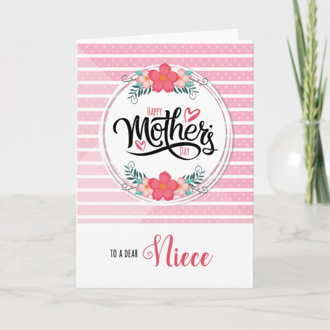 Carte Pour la nièce à l'occasion de la fête des mères ro (Devant)