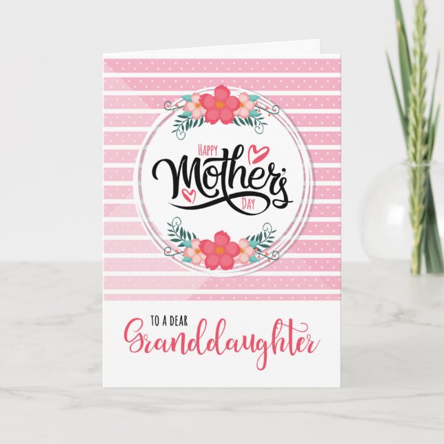 Carte Pour la petite-fille à l'occasion de la fête des m (Devant)