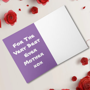 Carte 'Pour la très meilleure mère jamais' Fête des Mère