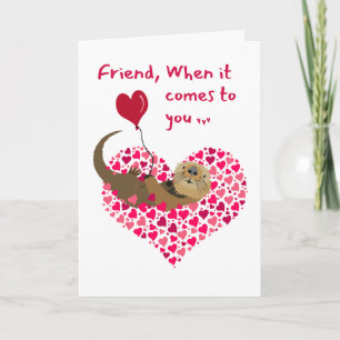 Carte Pour l'ami Otter Valentine's Day in Heart Pool