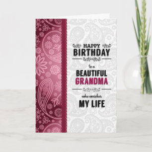 Carte pour l'anniversaire de Grand-mère Coeurs roses et 