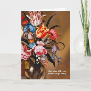 Carte pour l'anniversaire de la femme Art Vintage Floral