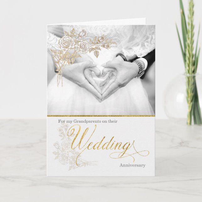 Carte pour l'anniversaire de mariage de grands-parents (Devant)