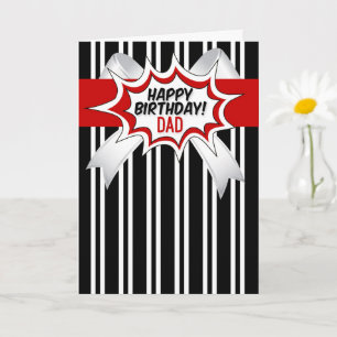 Carte pour l'anniversaire de Papa avec un style de bande
