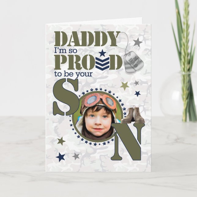 Carte pour l'anniversaire de papa de Son Military (Devant)